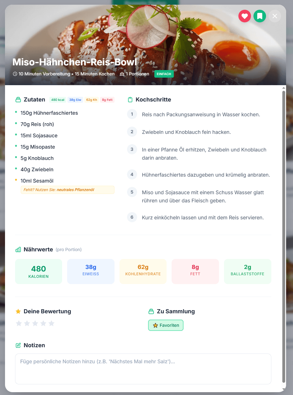 PantryChef — Rezeptansicht